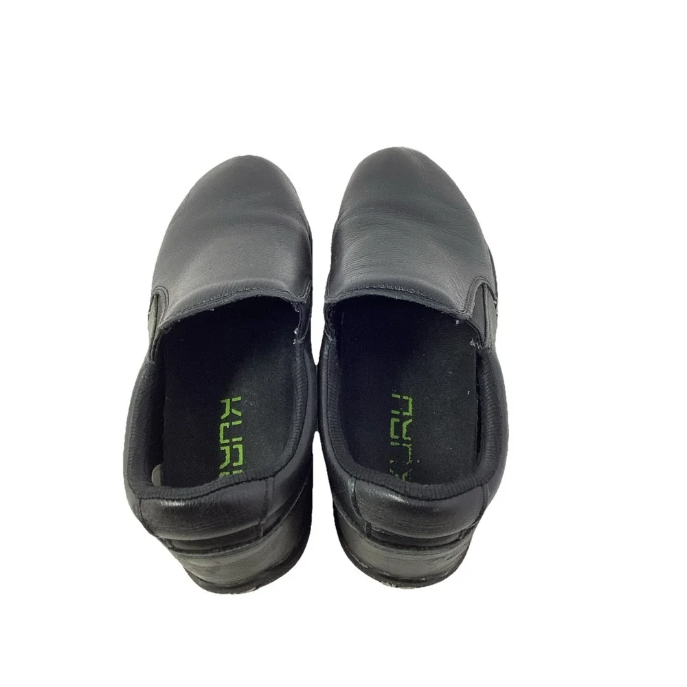 Kuru Kivi Shoes Womens Size 10.5 Black Leather Comfort Walking Slip On Loafers